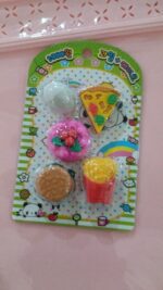 3D Food-Shaped Colorful Eraser Set – Cute Novelty Mini Erasers for Kids (5 Pc Set) - Full Detail by Nari Haat, Indi...
