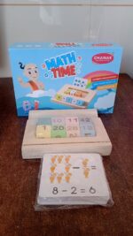 Wooden MathTime for Kids - Educational Math Card Game - Fabric Detail by Nari Haat, Indian ethnic wear, women clothin...