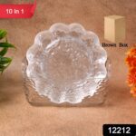 Plastic Household Flower Design Plates Dinner Plates Dish Tray (10 Pcs Set) - With Dupatta by Nari Haat, Indian ethni...