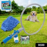 Pet Shower Sprayer, Cat Dog Grooming Bath Massager, With Microfiber Glove (1 Set) - With Dupatta by Nari Haat, Indian...
