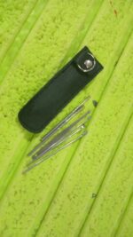 6-in-1 Ear Wax Cleaner- Resuable Ear Cleaning Tools Leather Pouch - Fabric Detail by Nari Haat, Indian ethnic wear, w...