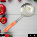 Colander Spoon, Non Slip Hand Polished Thickened Hot Pot Spoon for Kitchen for Restaurant, Stainless Steel Cooking Co...