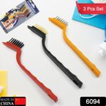 3pc Mini Wire Brush Set Brass Nylon Stainless Steel Bristles Household Cleaning Brush for Gas Stove, Smoke Machine To...