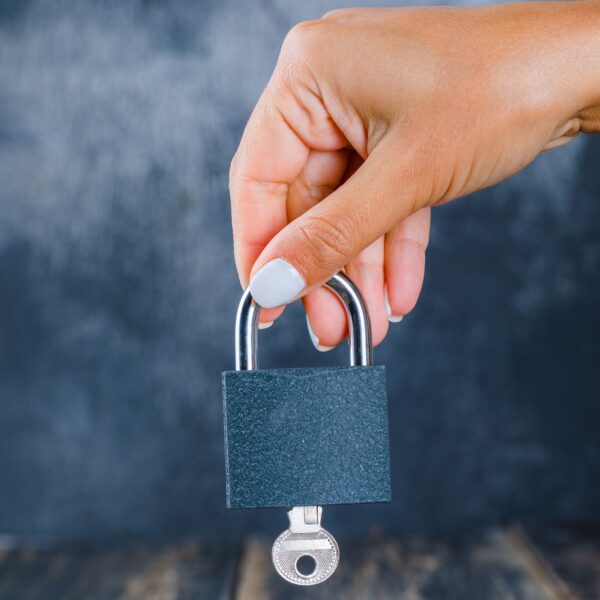 Iron Padlock with Brass Core for Home & Outdoor Security (60mm) - Front View by Nari Haat, Indian ethnic wear, women ...