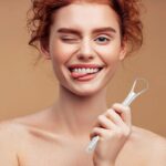 Stainless Steel Tongue Scraper Bad Breath & Oral Hygiene, Metal Case Included (1 Pc) - Neckline Detail by Nari Haat, ...