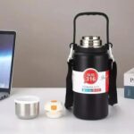 Stainless Steel Airtight Insulated Thermos Bottle (1200Ml Approx) - Neckline Detail by Nari Haat, Indian ethnic wear,...