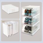 Stackable Multifunctional Storage, for Clothes Foldable Drawer Shelf Basket Utility Cart Rack Storage Organizer Cart ...