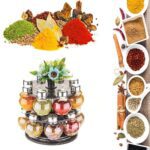 Revolving Plastic Spice Rack Set for Kitchen