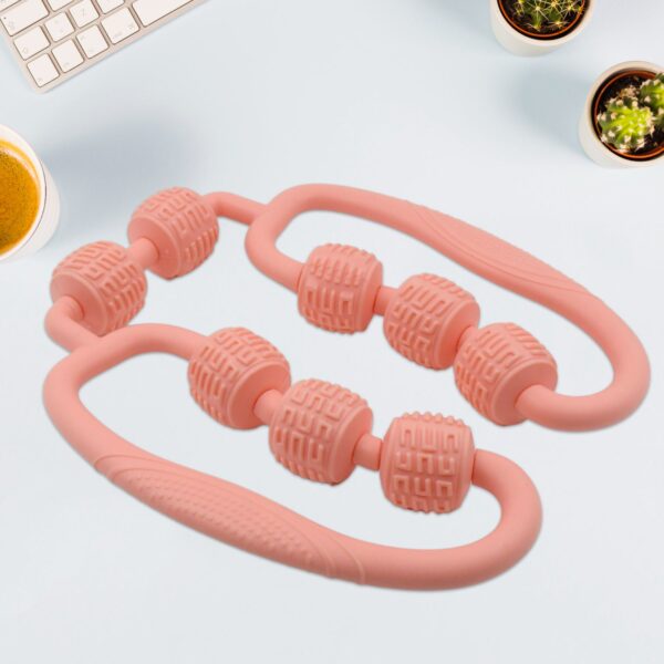 Muscle Massage Roller 8 Wheels Relieve Soreness Leg Muscle Roller Fitness Roller Muscle Relaxer Massage Roller Ring C...