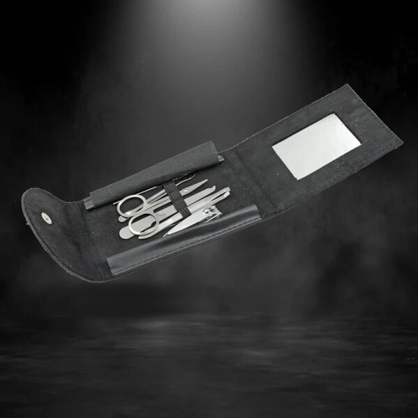 6-in-1 Nail Care Kit: Clippers, Trimmers, Mirror & Travel Case - Front View by Nari Haat, Indian ethnic wear, women c...