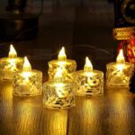 Flameless Acrylic LED Tealight Candles for Festival Decor (24 Pc) - Closeup Embroidery by Nari Haat, Indian ethnic we...
