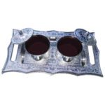 Multipurpose Decorative Multi Storage Mukhwas Dani / Serving Tray - Closeup Embroidery by Nari Haat, Indian ethnic we...