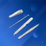 4-in-1 Nail Clipper Kit: Stainless Steel Tools, Manicure Set (Travel Case) - Fabric Detail by Nari Haat, Indian ethni...