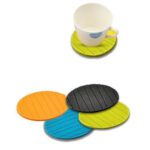 6 Pcs Round Silicone Cup Mats for Tea, Coffee, Mug & Wine – Home Use - With Dupatta by Nari Haat, Indian ethnic wea...