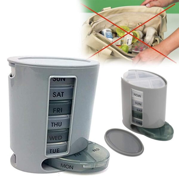 Pill Pro 7 Day Weekly Tablet Medicine Organizer Box - Front View by Nari Haat, Indian ethnic wear, women clothing, de...