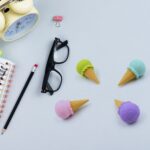 Cone Eraser for Girls & Boys / Eraser for School B'Day Return Gift Party Doughnut Lollipop Ice Cream Theme Shape Eras...