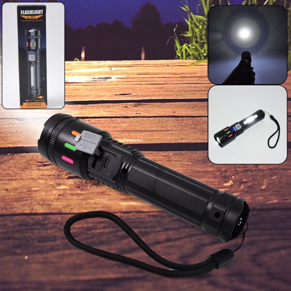 Led Torch High Lumens Fast Charging Flashlight / Torch with Far & Near Zoom (1 Pc) - Front View by Nari Haat, Indian ...