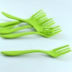 Small plastic 6-piece serving fork set for kitchen use