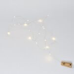 20 LED Wine Bottle Cork Lights Copper Wire Battery-Powered Fairy String Lights - Neckline Detail by Nari Haat, Indian...
