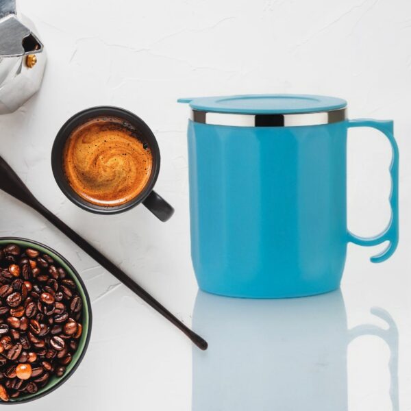 250ML Stainless Steel Mug: Insulated, Leakproof Lid, Hot/Cold Drinks (Mix Color) - Front View by Nari Haat, Indian et...