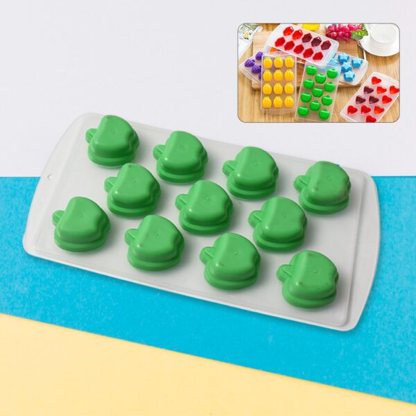 Silicone Mold Ice Cube Tray Creative Sweet Multi Type Ice Tray , Ice Cube Trays Multi Fruit Shape Ice Tray (1 Pc) - F...