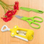 Multifunction Kitchen Tool Set – Stainless Steel & Plastic Knife and Scissors - Sleeve Design by Nari Haat, Indian ...