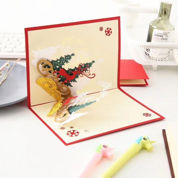 3D -Up Greeting Card (1 Pc): Birthday, Love, Christmas - Front View by Nari Haat, Indian ethnic wear, women clothing,...