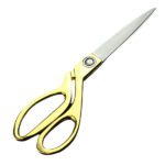 Gold Plated Professional Cloth Cutting Scissor - Closeup Embroidery by Nari Haat, Indian ethnic wear, women clothing,...
