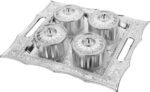Dry Fruit Air Tight Bowls Tray with Lids 4 Section Snacks Mukhvas Dani - Front View by Nari Haat, Indian ethnic wear,...