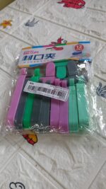 12 Pieces Food Clips, Plastic Food Bag Clips Reusable Bag Clips - Fabric Detail by Nari Haat, Indian ethnic wear, wom...