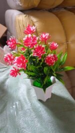 Wild Artificial Flower Plant for Home & Office Decor (1 Pc, Cute Pot) - Neckline Detail by Nari Haat, Indian ethnic w...