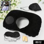 3-in-1 Travel Sleeping Kit with Neck Pillow, Eye Mask & Earplugs - With Dupatta by Nari Haat, Indian ethnic wear, wom...