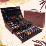 Artist Drawing & Painting Color Set ith Wooden Case (112 Pcs Approx) - Front View by Nari Haat, Indian ethnic wear, w...