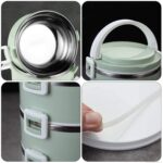 Multi Layer Stainless Steel Hot Lunch Box (2 Layer) - Closeup Embroidery by Nari Haat, Indian ethnic wear, women clot...