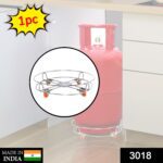 Stainless Steel Gas Cylinder Trolley Wheels LPG Cylinder Roller Stand Movable Trolley - With Dupatta by Nari Haat, In...