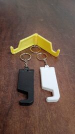 2 in 1 Plastic Keychain with Mobile Stand / Phone Holder (1 Pc / Multicolor) - Fabric Detail by Nari Haat, Indian eth...