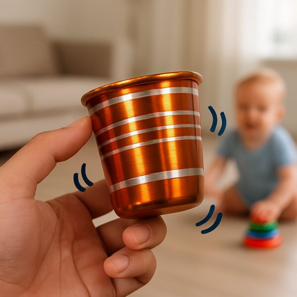 Stainless Steel Glass with Bell Sound for Kids Boys Girls  Juice Musical Toy Glass - Front View by Nari Haat, Indian ...