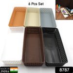 Plastic Multipurpose Desk Organizer Tray (6 Pcs Set) - With Dupatta by Nari Haat, Indian ethnic wear, women clothing,...