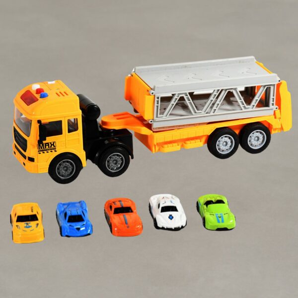 Realistic Long-Haul Toy Vehicle Transport Playset with Lights and Sound - Front View by Nari Haat, Indian ethnic wear...