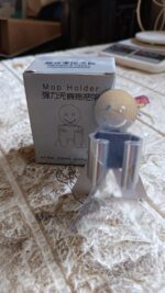 Smile Face Wall Mounted Brush and Broom Holder Seamless Mop Hook Organizer (1Pc) - Fabric Detail by Nari Haat, Indian...