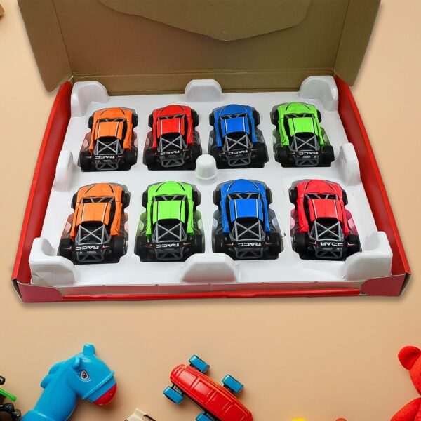 Mini Pull Back Racing Car Widely Used By Kids & Children (8 Pcs Set / Mix Color) - Front View by Nari Haat, Indian et...