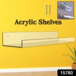 Acrylic Shelves, Clear Shelves Wall Mounted (38×11 Cm / 1 pc / With 2 Screw) - With Dupatta by Nari Haat, Indian eth...