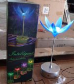 Lotus Flower Lamp with Music, Touch Open and Close, USB Rechargeable (1 Pc) - Fabric Detail by Nari Haat, Indian ethn...