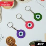 Evil Eye Rubber / Silicone Keychain (1 Pc / Mix Color) - With Dupatta by Nari Haat, Indian ethnic wear, women clothin...