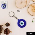 Evil Eye Rubber / Silicone Keychain (1 Pc / Blue Color) - With Dupatta by Nari Haat, Indian ethnic wear, women clothi...