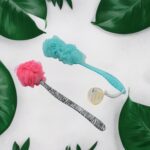 Long Handle Shower Puff Pouf Sponge Exfoliating Mesh Brush Scrubber,Bath Loofah Bath Scrubber for Body Shower Loofah ...