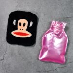 Black Small Hot Water Bag with Cover for Pain Relief - Closeup Embroidery by Nari Haat, Indian ethnic wear, women clo...