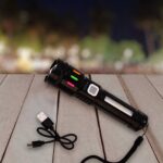 Led Torch High Lumens Fast Charging Flashlight / Torch with Far & Near Zoom (1 Pc) - Back View by Nari Haat, Indian e...