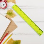 4-Piece Geometry Set, Triangle Ruler Protractor Straight Ruler - Back View by Nari Haat, Indian ethnic wear, women cl...