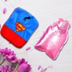 Superman Print Small Hot Water Bag with Cover for Pain Relief - Back View by Nari Haat, Indian ethnic wear, women clo...